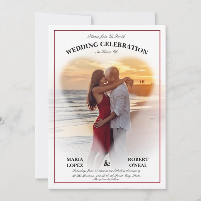 Invitations de mariage en forme de coeur blanc (Devant)