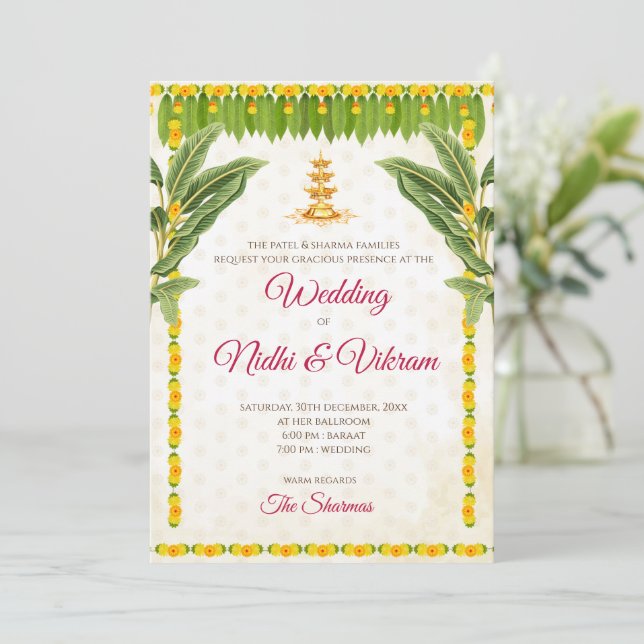 Invitations de mariage en Inde du Sud et invitatio (Debout devant)