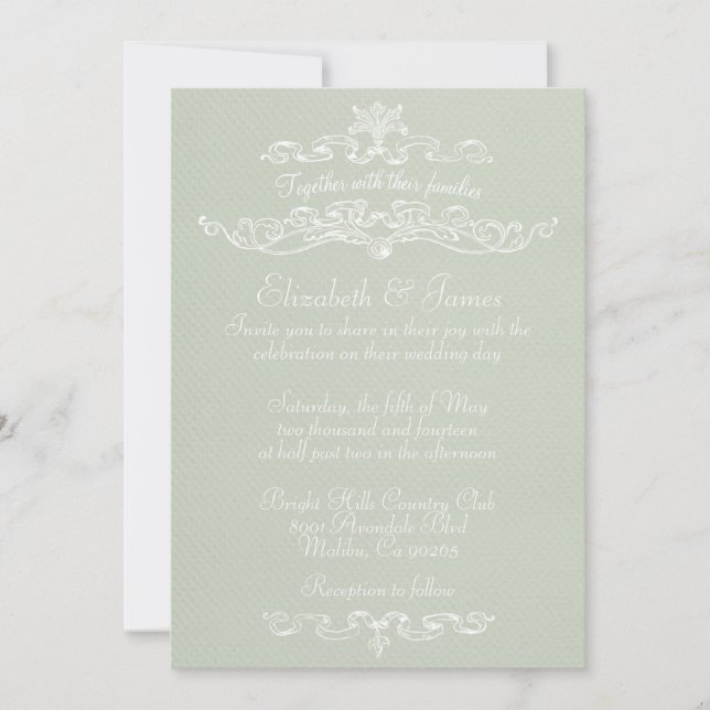 Invitations de mariage en ivoire de luxe (Devant)