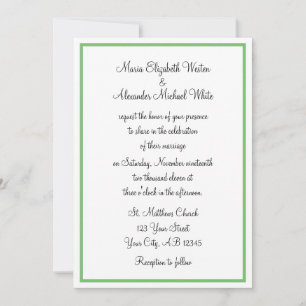 Invitations de mariage en mode vert