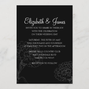 Invitations de mariage en noir et blanc personnali