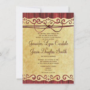 Invitations de mariage en papier Vintage Red Barn 
