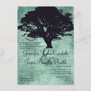 Invitations de mariage en silhouette pour le chêne