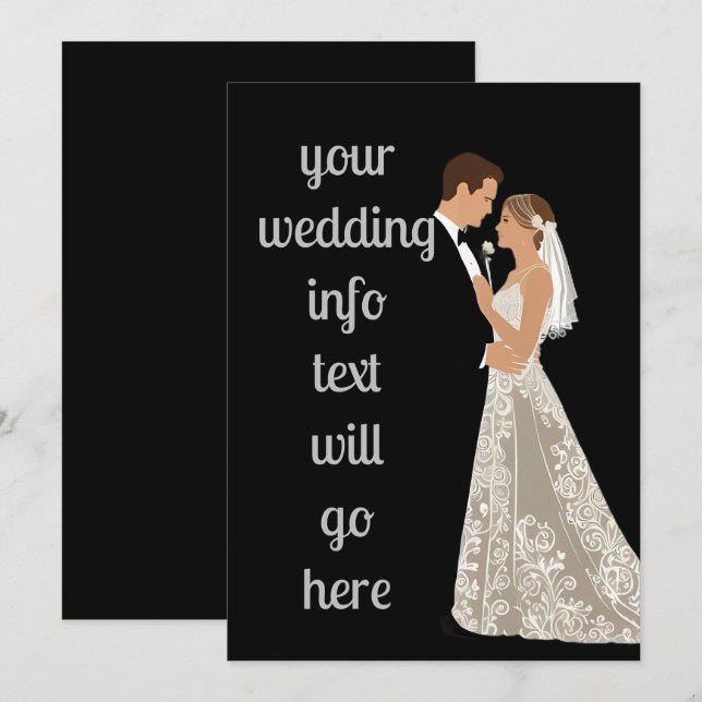 Invitations de mariage et invitations que vous pou (Devant / Derrière)