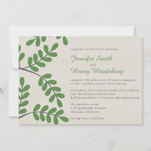 Invitations de mariage Feuilles vertes