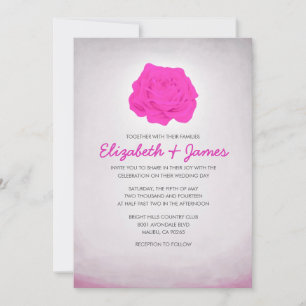 Invitations de mariage flamboyant et rose chaud