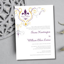 Invitations de mariage Fleur de Lis 5x7