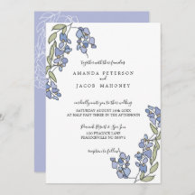 Invitations de mariage floral à la Wisteria dessin