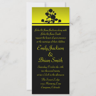 Invitations de mariage floral jaune