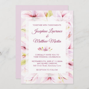 Invitations de mariage floral Magnolia Spring