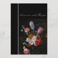 Invitations de mariage floral multicolore foncé