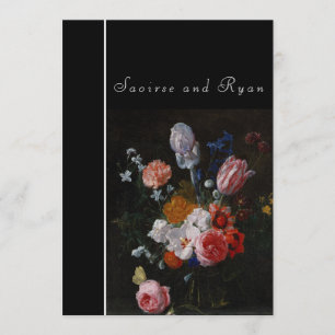 Invitations de mariage floral multicolore foncé