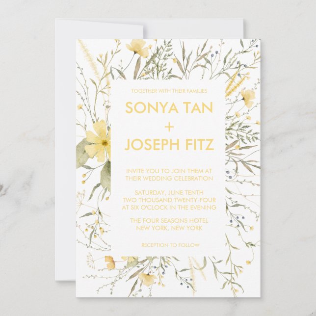 Invitations de mariage florales (Devant)