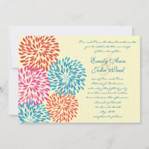 Invitations de mariage florales modernes Chrysanth