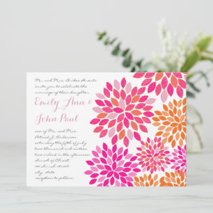 Invitations de mariage florales modernes Chrysanth