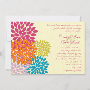 Invitations de mariage florales modernes Chrysanth