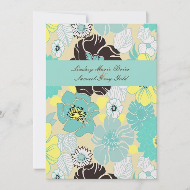 Invitations de mariage ~ flores d'été pavot bleu (Devant)