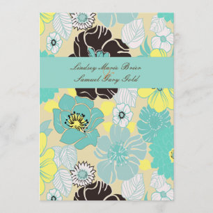Invitations de mariage ~ flores d'été pavot bleu