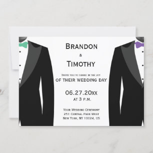 Invitations De Mariage Gay Cravate De Bow Vert Et 