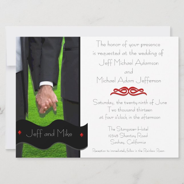 Invitations de mariage gay personnalisées dans deu (Devant)
