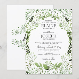 Invitations de mariage Glam Greenery