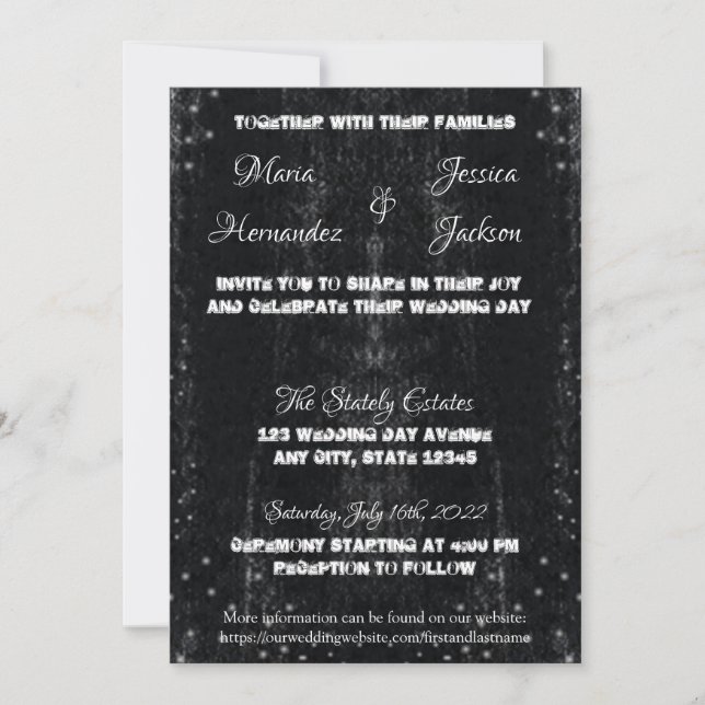 Invitations de mariage gothique de décomposition (Devant)
