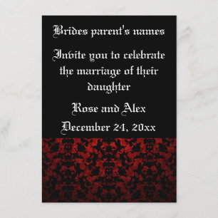 Invitations de mariage gothique élégantes 4,5 po x