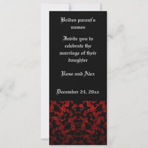Invitations de mariage gothique élégantes 4" x 9,2