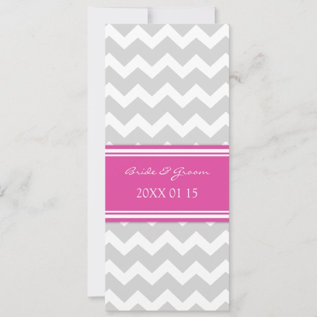 Invitations de mariage Gray Hot Pink Chevron (Devant)