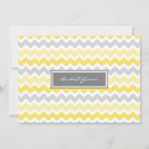 Invitations de mariage Grey Jaune Chevron