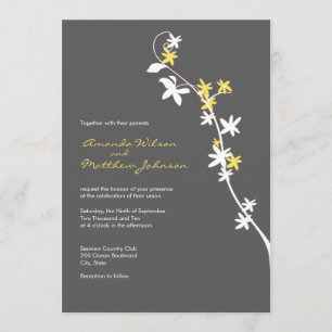 Invitations de mariage gris et jaune