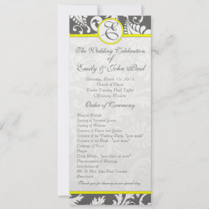 Invitations de mariage gris et jaune au charbon