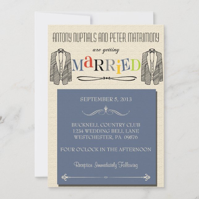 Invitations de mariage homosexuel de police fantai (Devant)