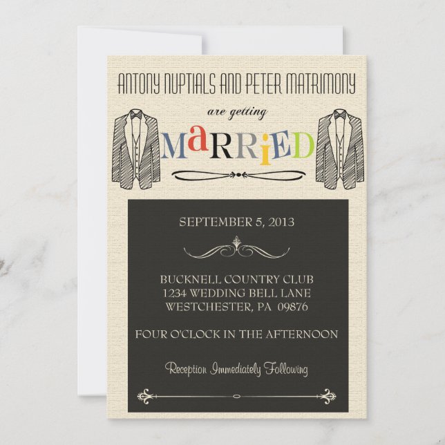 Invitations de mariage homosexuel de police fantai (Devant)