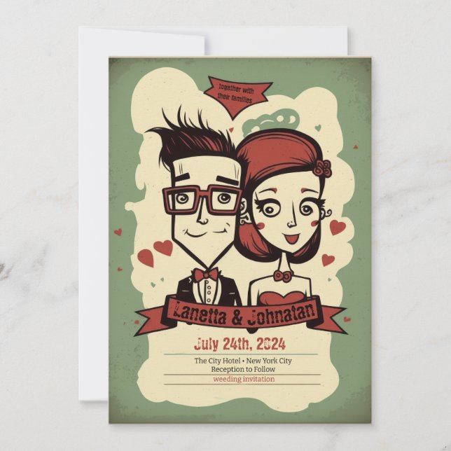Invitations de mariage irrégulières, invitations d (Devant)