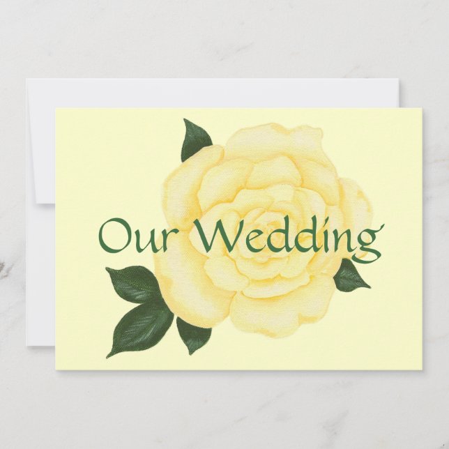 Invitations de mariage jaune, Rose (Devant)