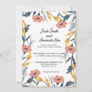 Invitations de mariage joyeux aux fleurs d'été