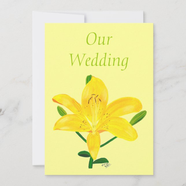Invitations de mariage Lily jaune (Devant)