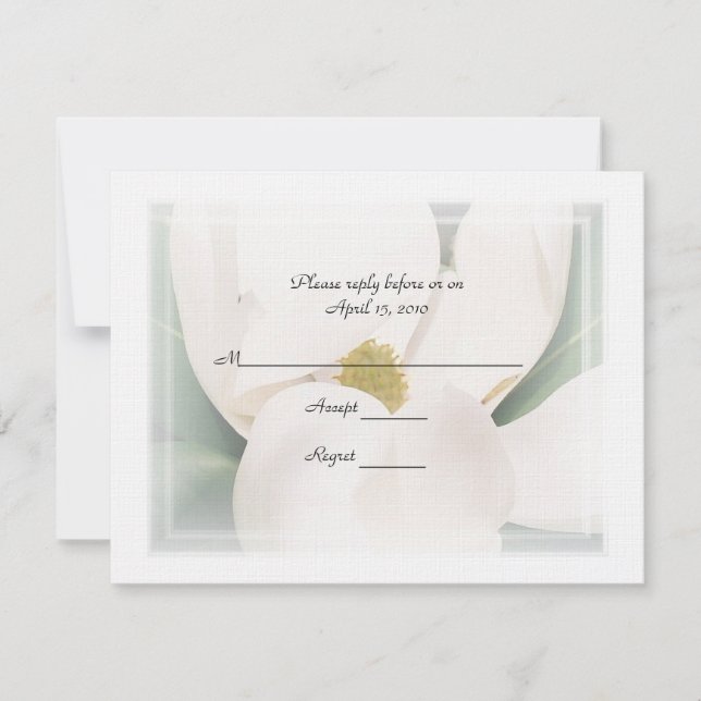 Invitations de mariage Magnolia R.S.V.P (Devant)