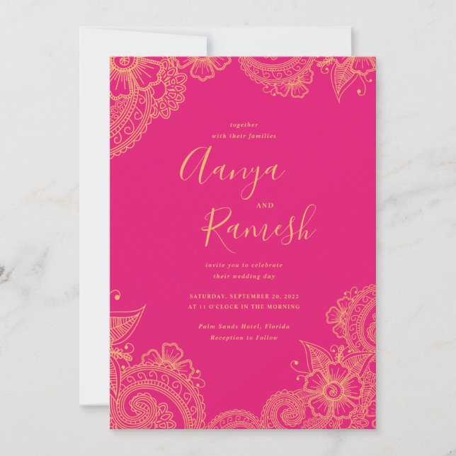 Invitations De Mariage Mehndi (Devant)