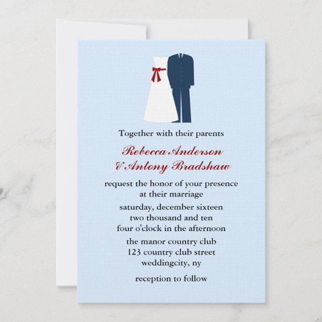 Invitations de mariage militaire (Devant)
