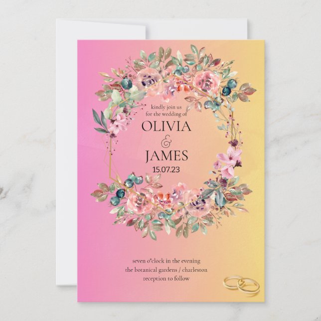 INVITATIONS DE MARIAGE modèle EN LIGNE avec fronti (Devant)