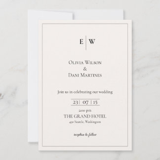 INVITATIONS DE MARIAGE modèle EN LIGNE avec fronti