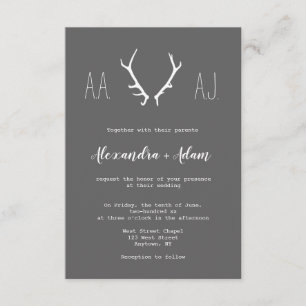 Invitations de mariage monochromes pour les bois d
