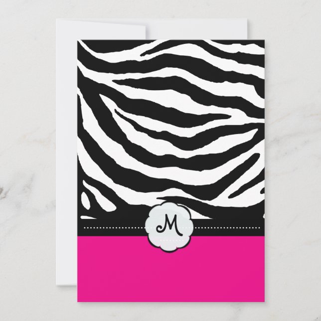 Invitations de mariage monogrammes/zèbres (Devant)
