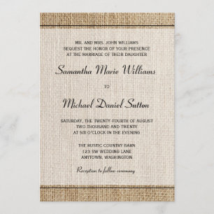Invitations de mariage noir à la frontière de Burl