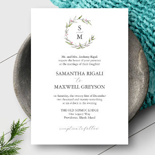 Invitations de mariage officielles Initiales botan