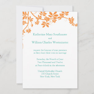 Invitations De Mariage Orange Et Turquoise