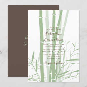 Invitations de mariage oriental élégant en bambou