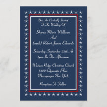 Invitations de mariage patriotique militaire
